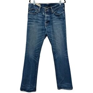 Abercrombie‎ & Fitch Jeans Mens 32x34 Blue Baxter Low Rise Slim Boot Button Fly